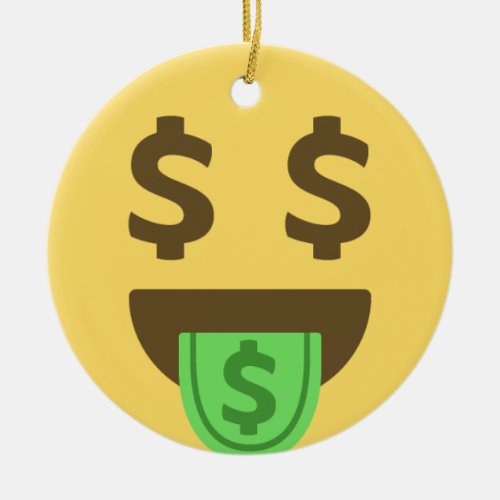 MoneyCash Emoji Ceramic Ornament