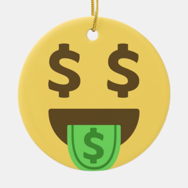 Money&Cash Emoji Ceramic Ornament (Front)