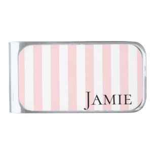 Money Clip Stripe Pink & White 