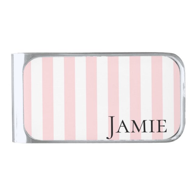 Money Clip Stripe Pink & White  (Front)