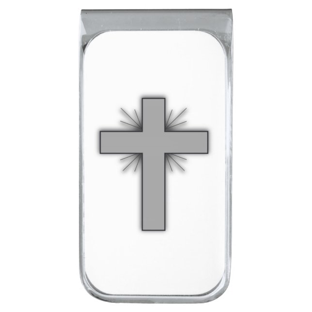 Money clip w/Gray-flared cross (Front Vertical)