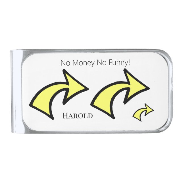 Money Clip Yellow Arrow No Money No Funny! (Front)