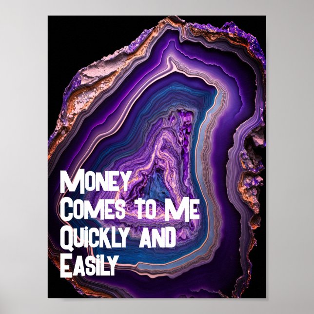 Money Comes to Me Quickly Abundance Affirmation Poster (Front)