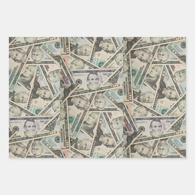 Money Currency  Wrapping Paper Sheets (Front)