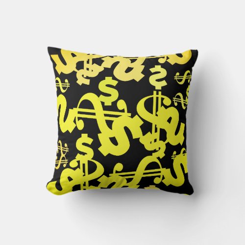 Money Dollar Pattern Throw Pillow Cushion