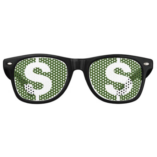 Money dollar sign in the eyes funny party shades