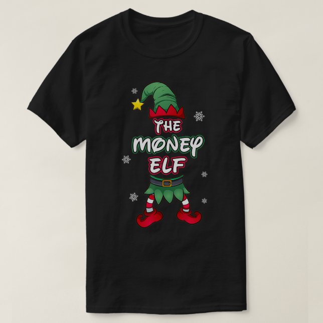 Money Elf christmas pajamas pjs matching family gr T-Shirt (Design Front)