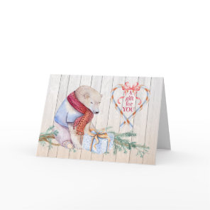 Money Enclosed Christmas Polar Bear with Gift card