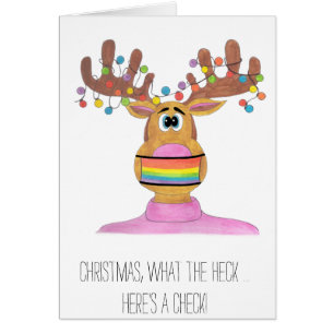 Money Enclosed Gift LGBT Rudolph Masked Reindeer Cards