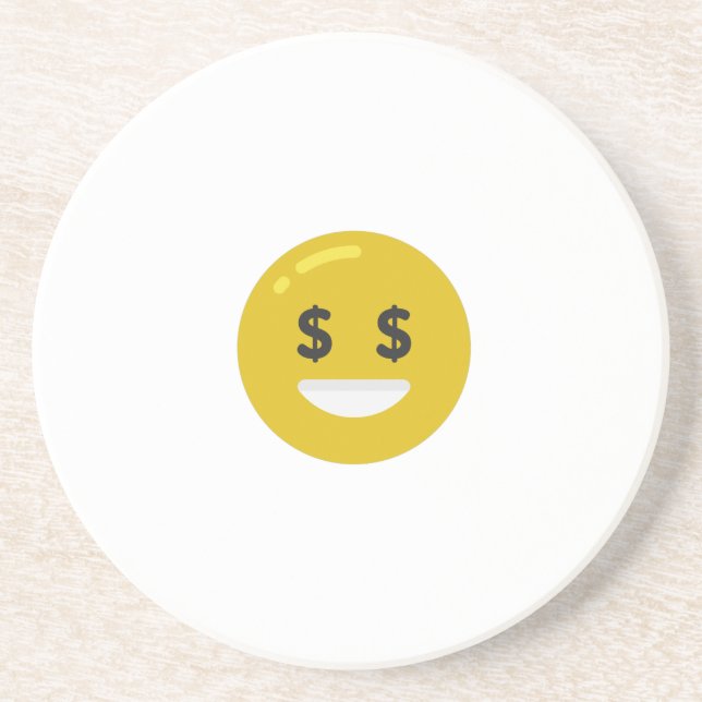 money eye emoji drink coaster (Front)