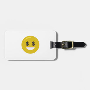 money eye emoji luggage tag
