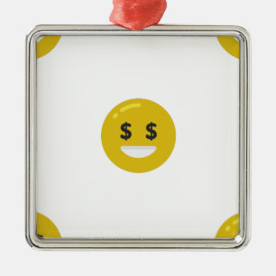 money eye emoji metal ornament