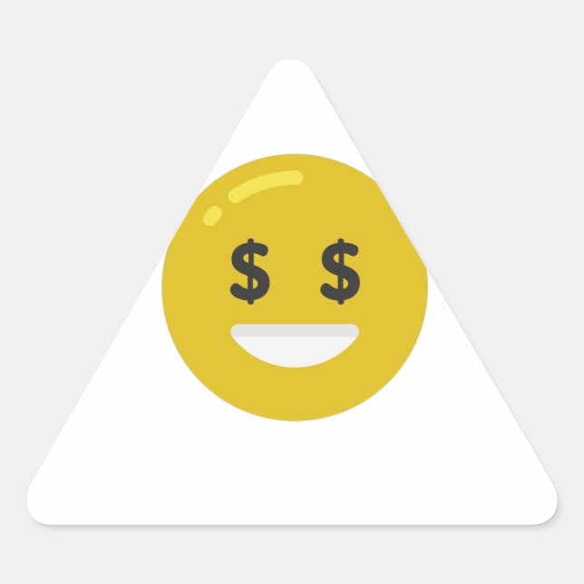 money eye emoji triangle sticker (Front)