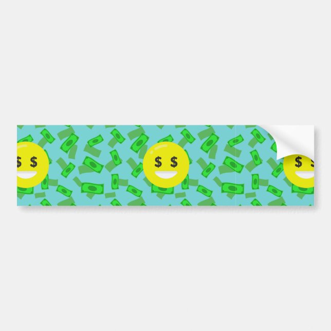 money eyed emoji bumper sticker (Front)