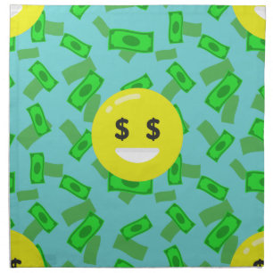 money eyed emoji cloth napkin