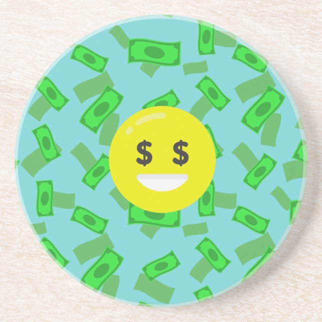 money eyed emoji coaster (Front)
