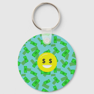 money eyed emoji keychain