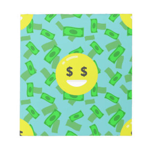money eyed emoji notepad