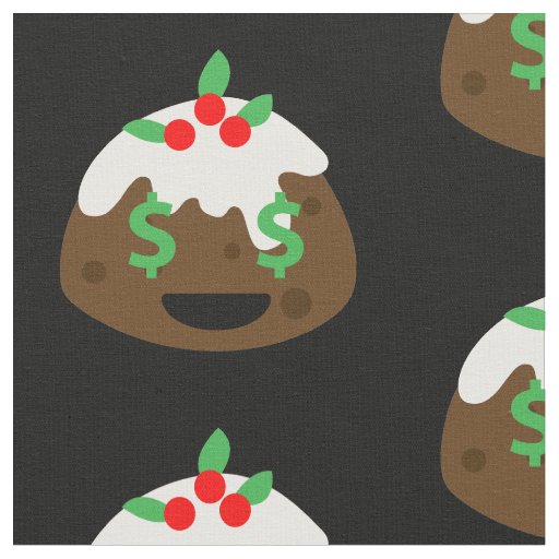 money eyes christmas pudding fabric
