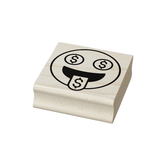 Money Face Emoji Rubber Stamp (Stamp)