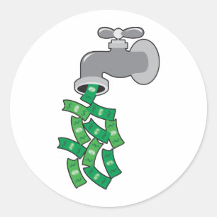 Money Faucet Classic Round Sticker
