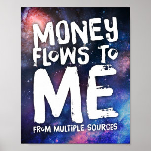 Money Flows to Me Law of Attraction Wealth Poster