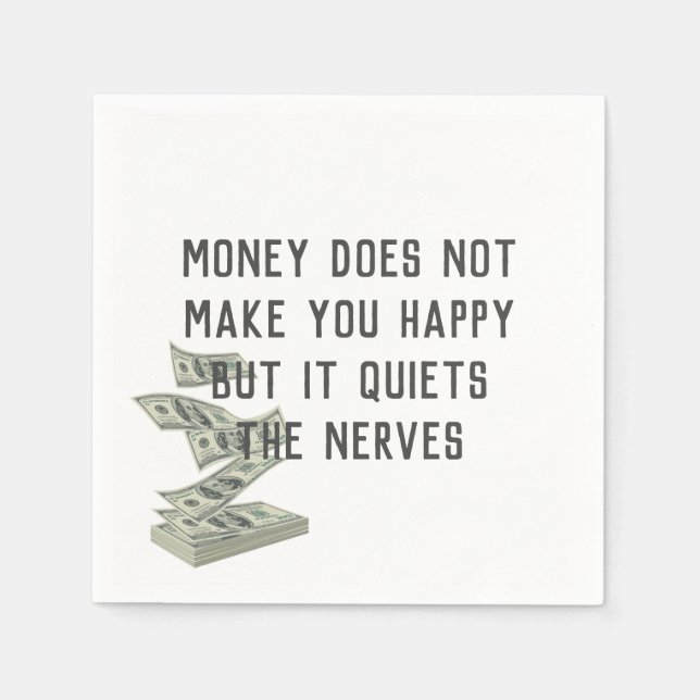 Money Happiness Quote Napkins (Front)