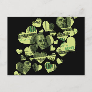 Money Hearts Postcard
