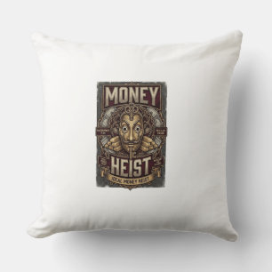 Money Heist Gold Mask Streetwear T-Shirt Throw Pillow
