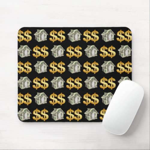 Money Houses and Gold Dollar Signs Mouse Pad