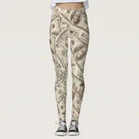 Money hundred dollar bill leggings Zazzle