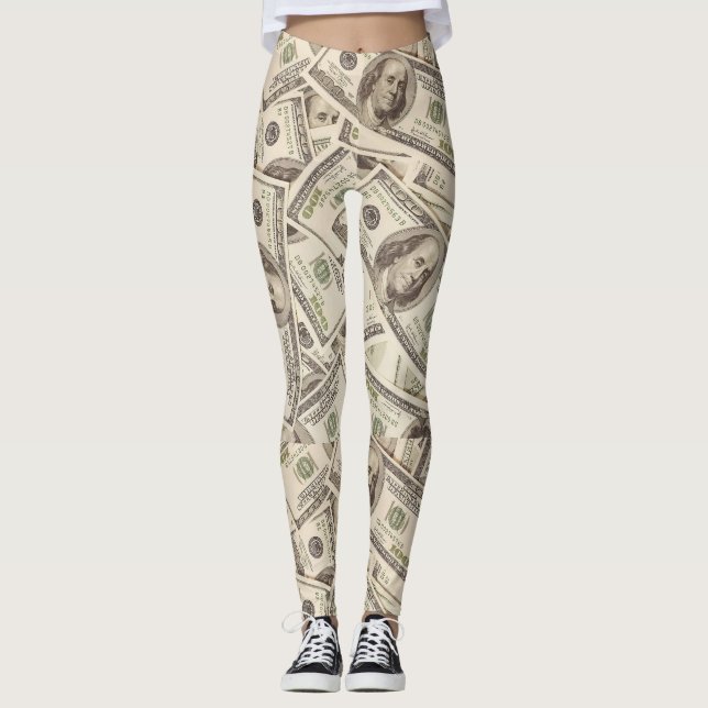 Money hundred dollar bill leggings (Front)