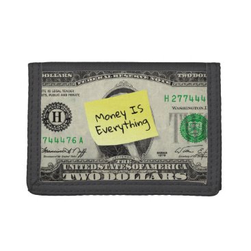 Money IS Everything on Post-it/US 2 Dollar Bill  Trifold Wallet