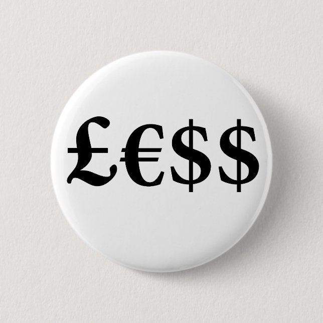 Money Is Worth Less Button (Front)
