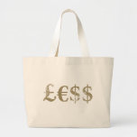 Money Is Worth Less Large Tote Bag at Zazzle