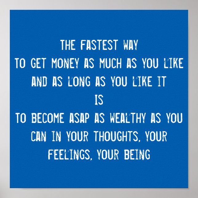 Money, LOA, wealth quote, inspirational motivation Poster (Front)