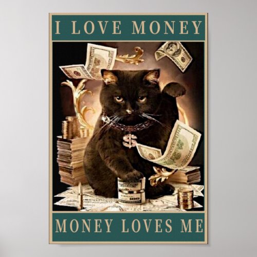 Money love quote vintage  poster