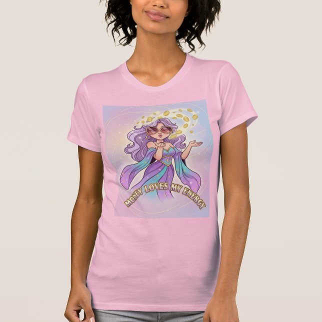 Money Loves My Energy • Radiant Wealth Aura T-Shirt (Front)