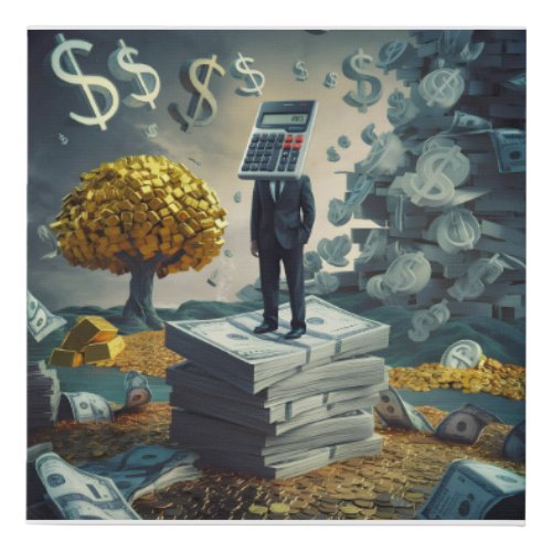 Money Man Mountain Faux Canvas Print