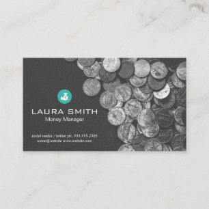 Money Manager Accounting Coins Business Card