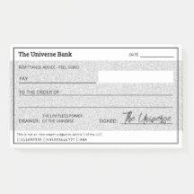 Money Manifestation Silver Glitter Blank Check