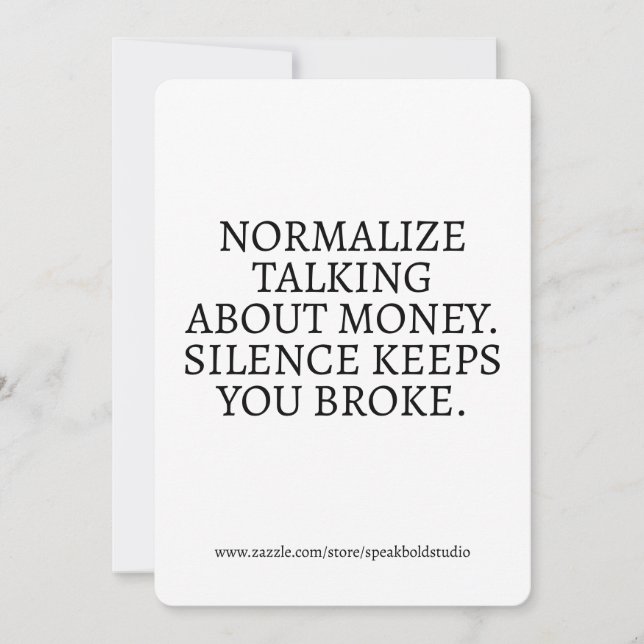 Money Mindset Motivation Card,Gift for Girl Boss Holiday Card (Front)