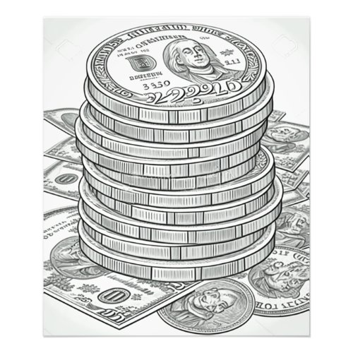 Money Money Money Coloring Poster