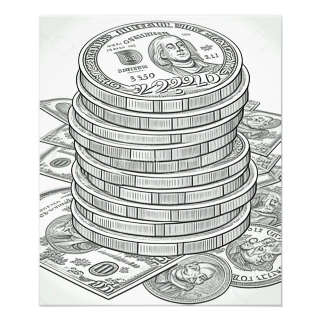 Money Money Money Coloring Poster (Front)