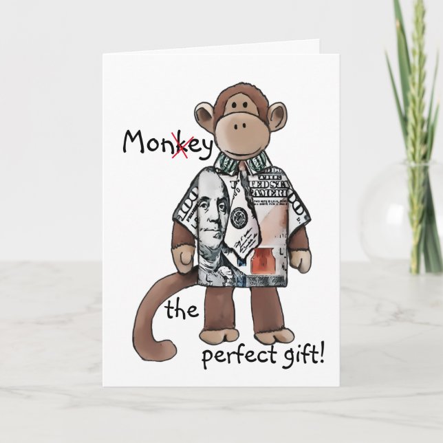 Money/Monkey Greeting Card (Front)