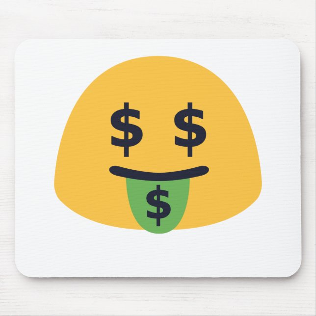 Money Mouth Emoji Mouse Pad (Front)