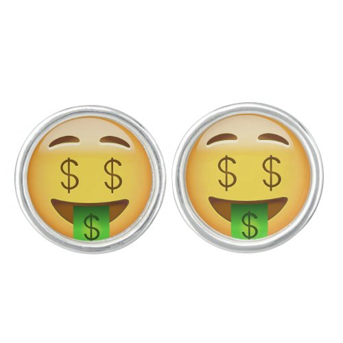 Money_Mouth Face Emoji Cufflinks