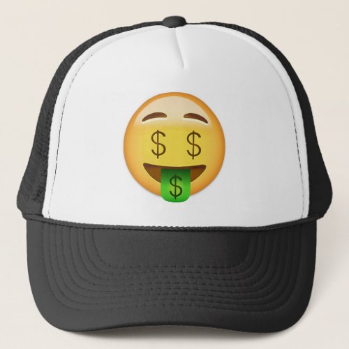 Money_Mouth Face Emoji Trucker Hat