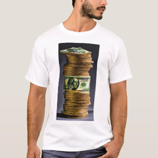 "Money Moves: White T-Shirt with Dollar Print"