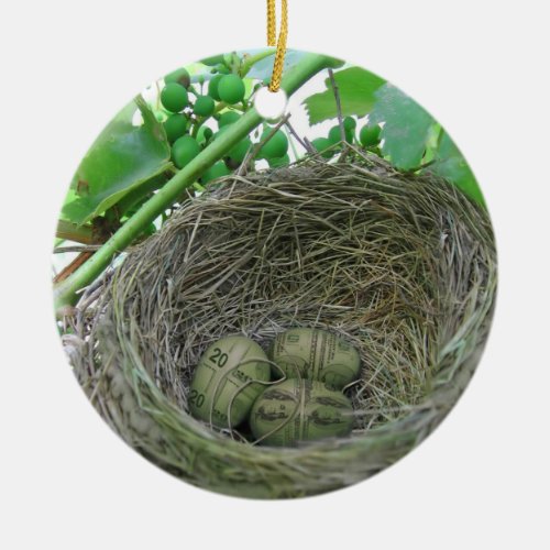 Money Nest Eggs Ceramic Ornament